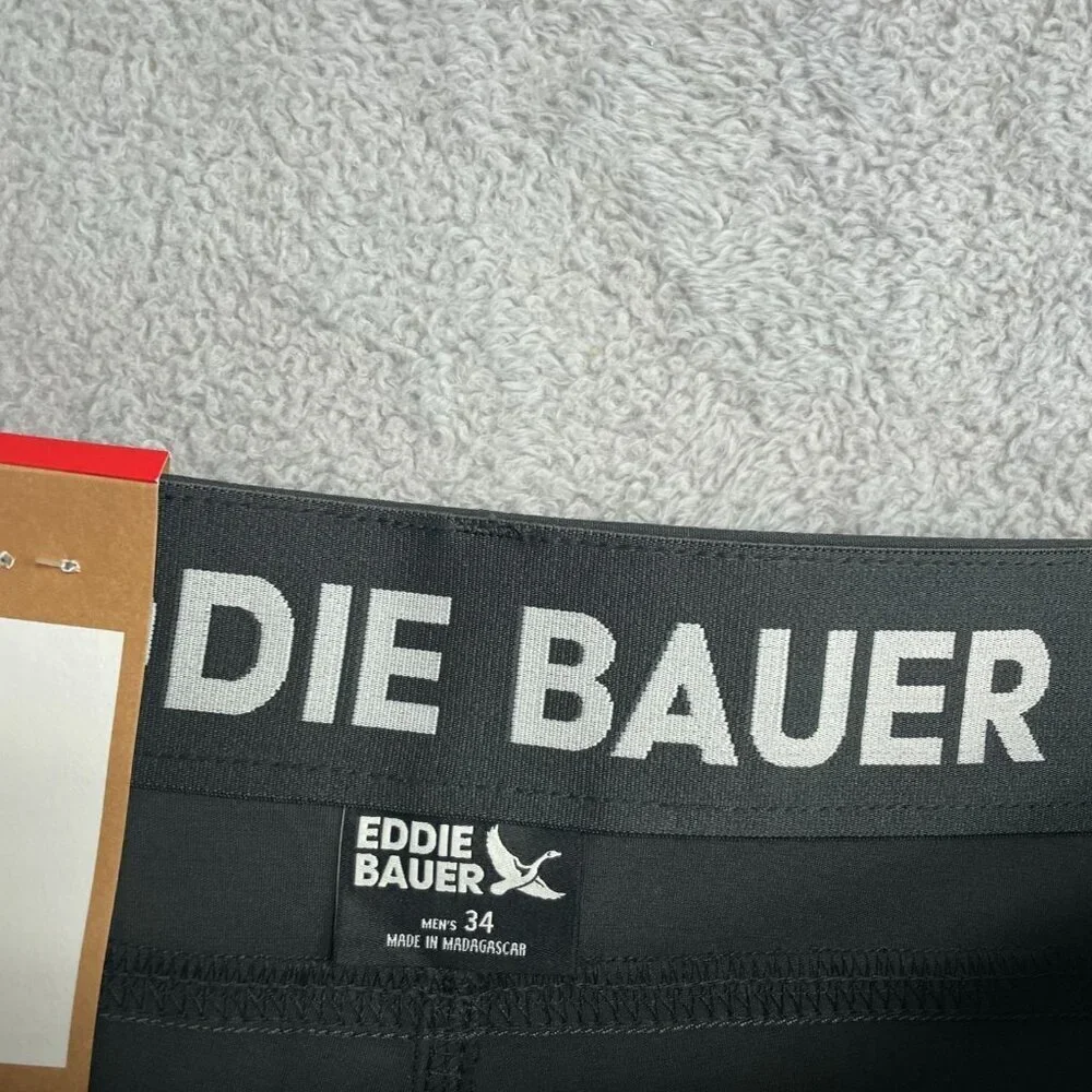 NEW Eddie Bauer Men's Size 34 Rainier 10" Tech Shorts Black Cargo Outdoor - Picture 4 of 7